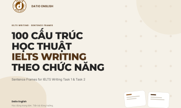 Tài liệu PDF 100 cấu trúc học thuật IELTS Writing theo chức năng, kèm cách dùng cho Task 1, Task 2, overview và conclusion.
