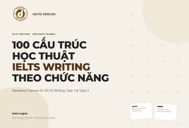 Tài liệu PDF 100 cấu trúc học thuật IELTS Writing theo chức năng, kèm cách dùng cho Task 1, Task 2, overview và conclusion.