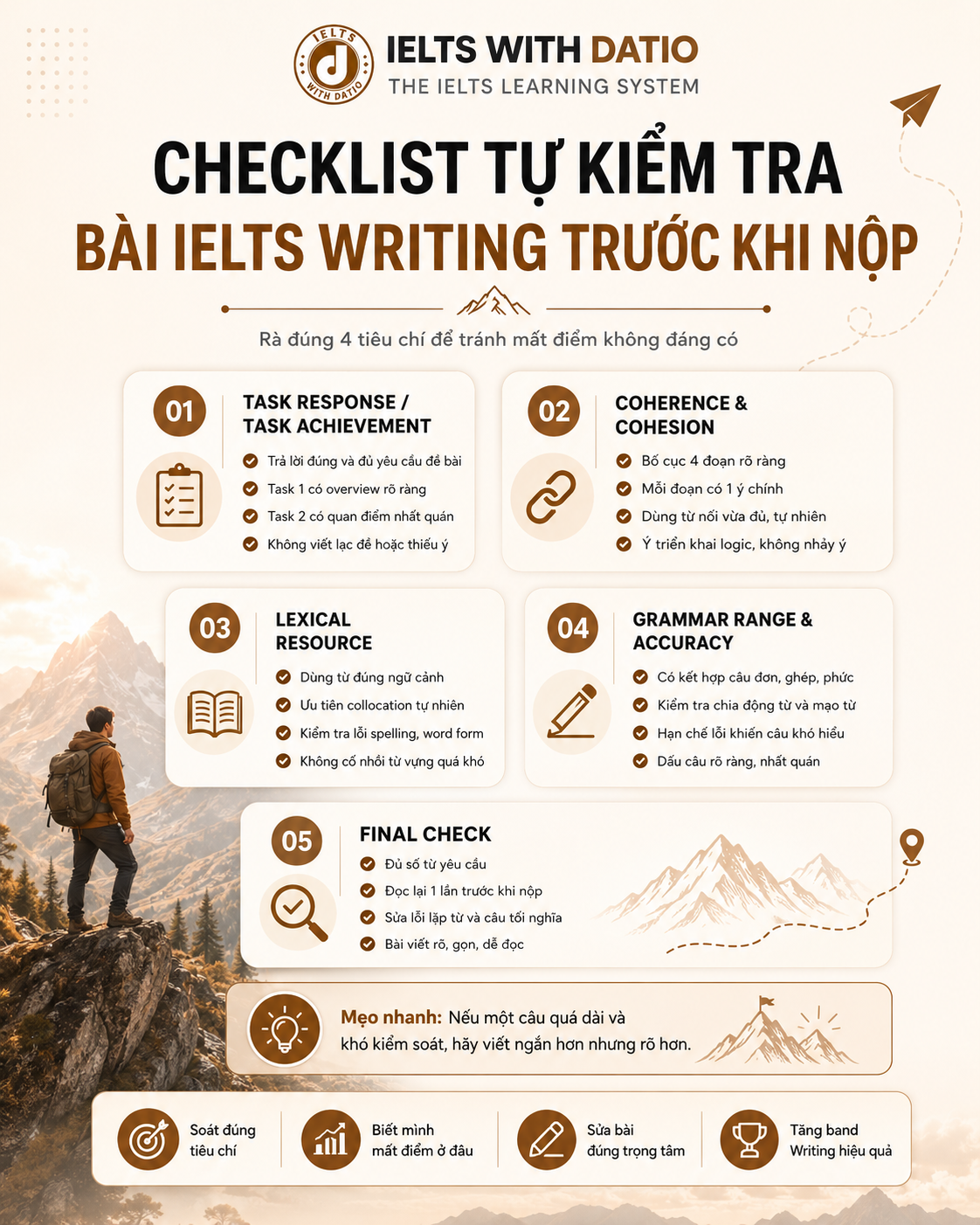 IELTS Writing Band Descriptors: Tăng band Writing