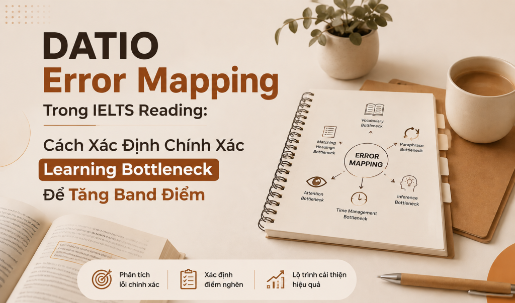 DATIO Error Mapping Trong IELTS Reading, Xác Định Learning Bottleneck Để Tăng Band Điểm IELTS