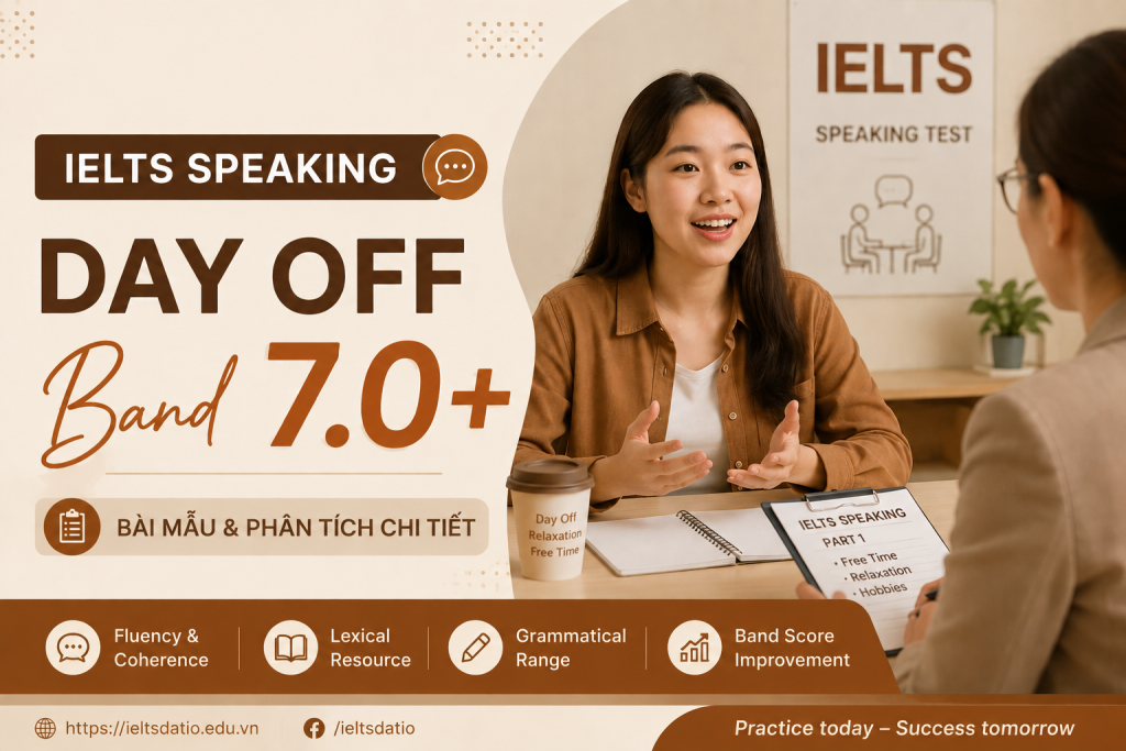 Bài mẫu IELTS Speaking chủ đề Day Off Band 7.0+ giúp cải thiện Fluency, Lexical Resource và Speaking score.