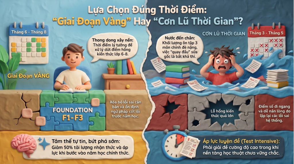 NÊN LỰA CHỌN ĐÚNG THỜI ĐIỂM LUYỆN THI THCS LỚP 9 LÊN 10