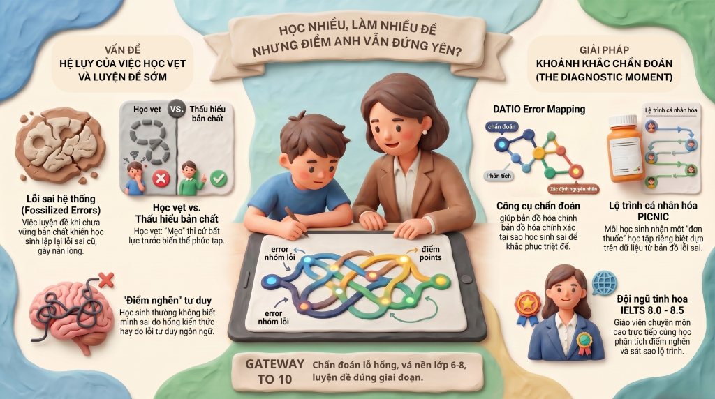 VÌ SAO CON HỌC NHIỀU HỌC NHIỀU NHƯNG ĐIỂM TIẾNG ANH VẪN ĐỨNG YÊN