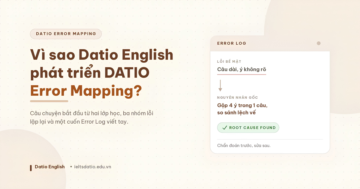 Nguồn gốc DATIO Error Mapping do Datio English phát triển