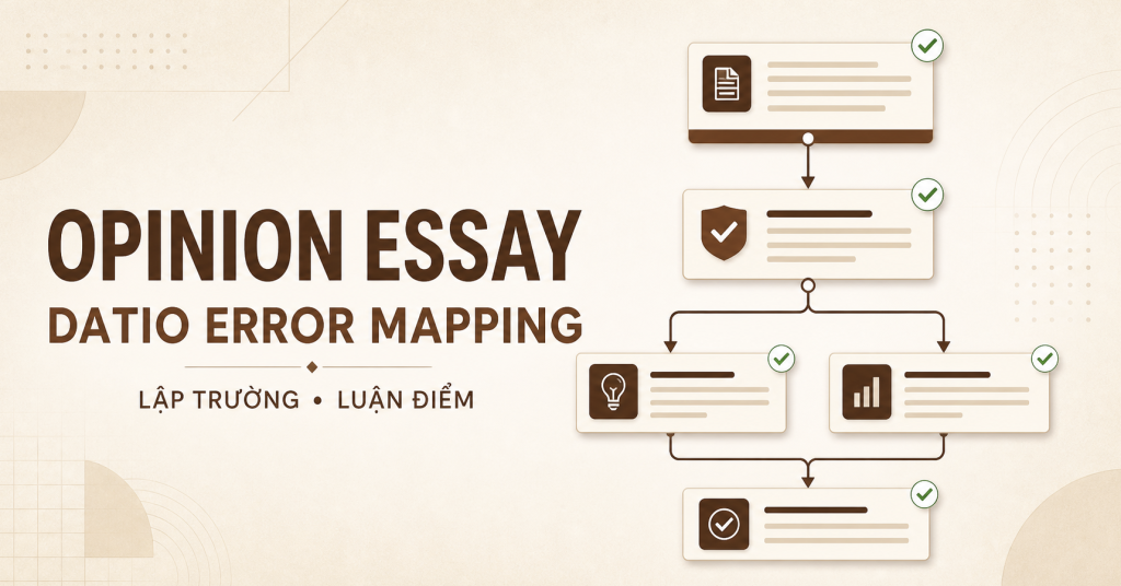 Cách giải Opinion Essay IELTS Writing Task 2 bằng DATIO Error Mapping
