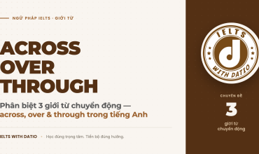 Phân biệt across over và through trong tiếng Anh: từng từ dùng khi nào, lỗi sai hay gặp nhất và câu mẫu Band 7+ áp dụng thẳng vào IELTS Writing & Speaking.